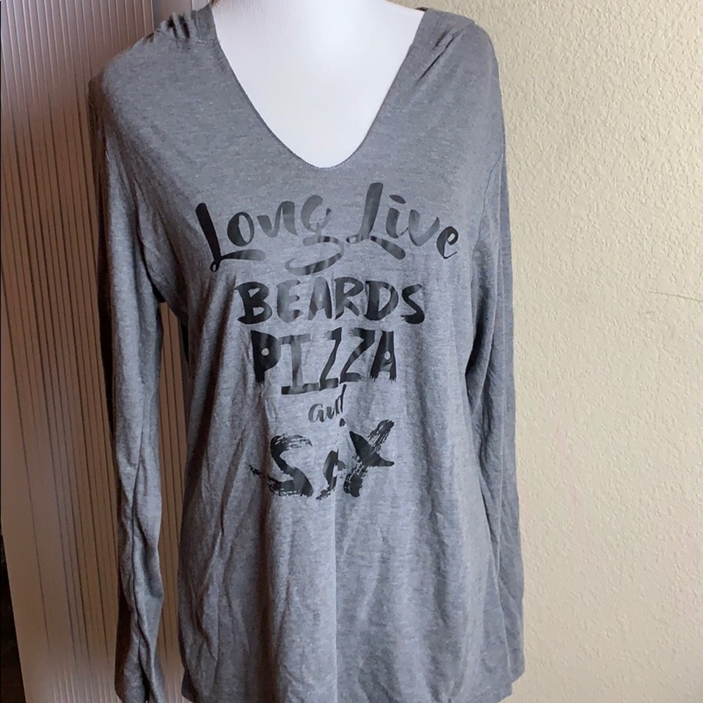 Long live beards pizza & sex hoodie long sleeve L